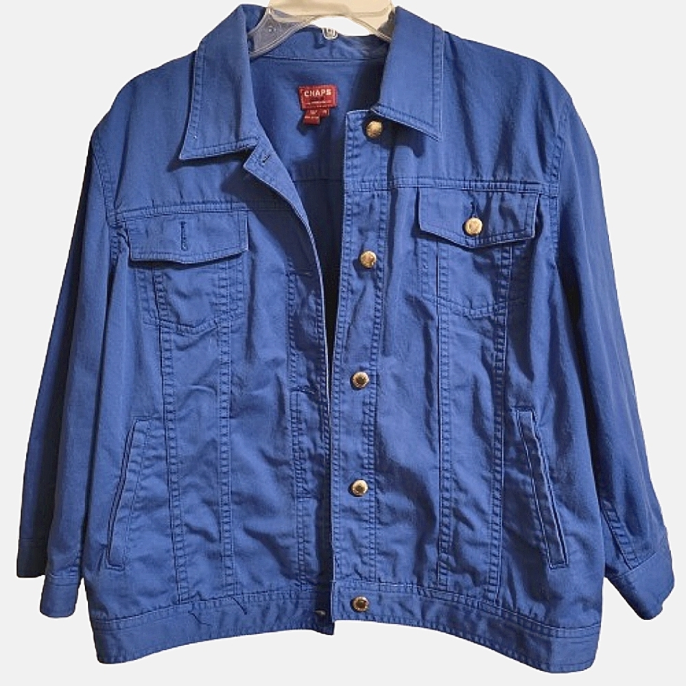 Chaps women's blue denim long-sleeved jean jacket size XL